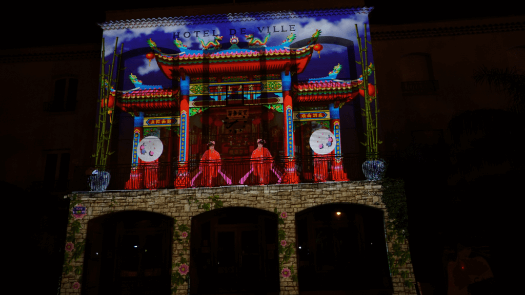 Mapping vidéo - Nuit de Chine - Lavandou